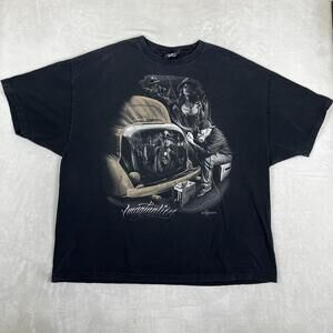 DGA David Gonzales Art T-Shirt Mens 4XL Black Gangster Imagination Airbrush Y2K